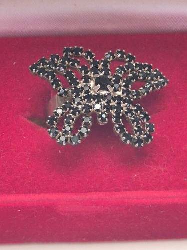 Anello vintage strass - , nero