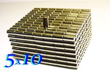  100 MAGNETI NEODIMIO  CALAMITE 5x10mm MAGNETE Forti  POTENTI Fimo modellismo.