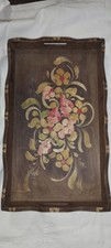 vassoio in legno Fiorentino dipinto a mano - vintage