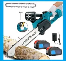 Motosega Sega 12" pollici a DOPPIA BATTERIA Serbatoio Olio Automatico Tagliarami