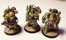 3x Miniature dipinte a mano Death Guard Plague Marines Warhammer 40000 40k