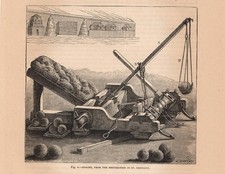 Antique print ONAGRO CATAPULT