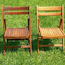 2 Sedute a doghe in legno