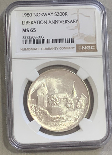 Ngc ms65 1980 norvegia 200 - ngc, 1980,