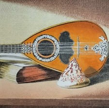 Litografia Sergio Nardoni Mandolino arte figurativa Natura morta Musica folk