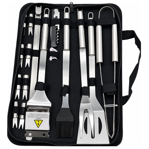 Set attrezzi bbq acciaio - bbq,