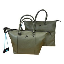 GABS BORSA DONNA SHOPPER Sacca ZAINO DA SPALLA trasform in PELLE VERDE G3 L PLUS