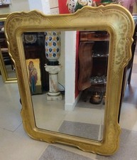  Specchio Stile Umbertino Epoca '900 Cornice In Foglia Oro Zecchino 102x82 Cm