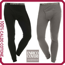 Calzamaglia Termica Uomo Invernale 100% Caldo Cotone Mutande Lunghe con Apertura