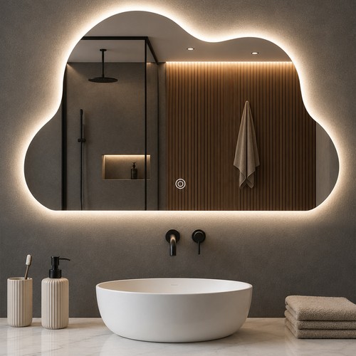 Specchio led nuvola - nuvola, con