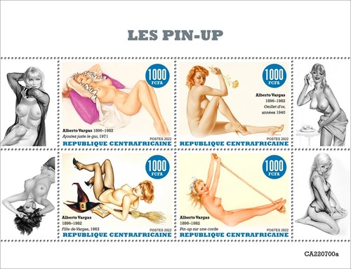 Francobolli pin ragazze - francobolli, pin-up