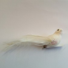 Piccione Dolce Florencia con Clip Tortore Deco Matrimonio Battesimo Bianco 15 CM