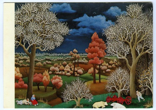 Art postcard autumn by - art,