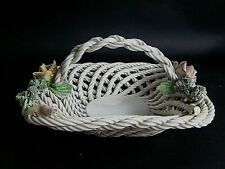 🟡 ANTICO CENTROTAVOLA IN CERAMICA EPOCA 1930 LAVORAZIONE A INTRECCIO