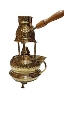 Caffettiera turca in ottone fatta a mano bruciatore alcool set divertente e divertente