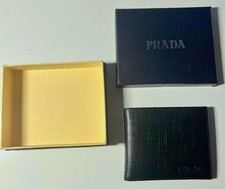 Portacarte PRADA pelle nera In Saffiano uomo donna portafoglio Card Holder