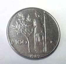 ERRORE DI CONIO- ITALIA- MONETA DA LIRE 100 DEL 1989-STANGHETTA SU L.-