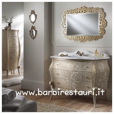 Mobile Da Bagno Barocco Bombato Bassorilievi Oro Swarovski Masslello