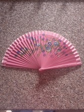 Ventaglio Rosa Fiori Dipinti A Mano