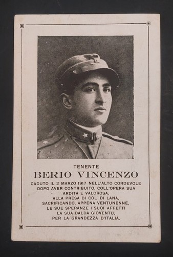 Cartolina rara tenente berio - cartolina,