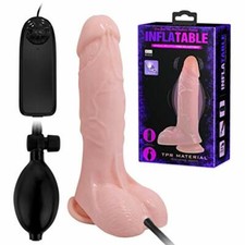 FALLO REALISTICO VIBRANTE GONFIABILE IN TPR sadomaso VIBRATORE DILDO vibratore