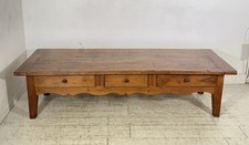 ANTICO TAVOLO SALOTTO TABLE LEGNO NOCE EPOCA 1800 TAVOLINO 3 CASSETTI RUSTICO
