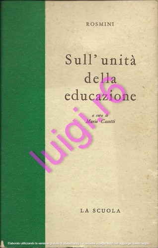 Rosmini sull unità - rosmini, della
