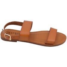 Sandalo basso cuoio due fasce