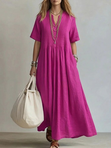 Maxi abito donna - lino, boho