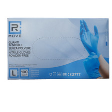 200 GUANTI IN NITRILE MONOUSO  BLU, 3,5 GR. TG.L . USO PER VARI SETTORI. RMOVE