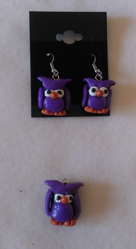 Set orecchini ciondolo gufo - set,