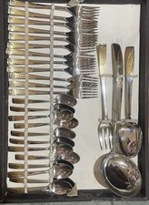 Set posate oro purissimo zecchino 24kt  e acciaio inox18/10