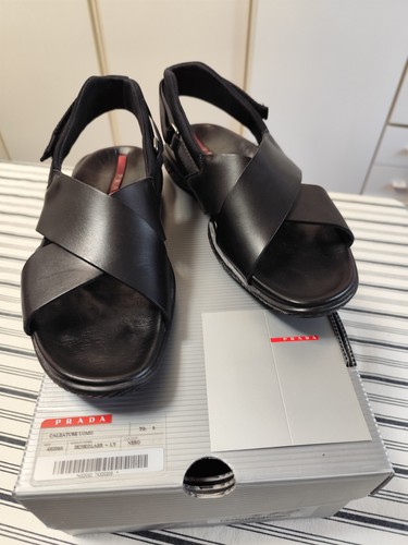 Prada sandali uomo neri - neri, pelle
