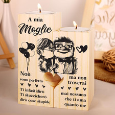 Regalo per Moglie, Regalo Compleanno Moglie, Regali per Lei, Candela in Legno, R