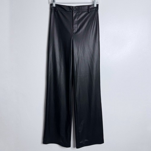 Pantalone zara nero ecopelle - nero,