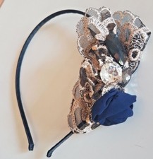 CERCHIETTO fermacapelli accessori capelli in pizzo con fiore velluto colori vari