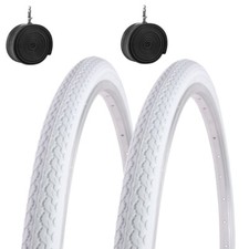 2 COPERTONI KENDA 26 X 1 3/8 +CAMERE PNEUMATICI BIANCHI (37-590) CITYBIKE OLANDA