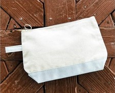 Borsa Trucco Tela Argento