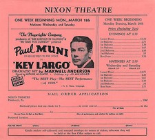 Volantino Paul Muni "KEY LARGO" Karl Malden / Maxwell Anderson 1940 Pittsburgh