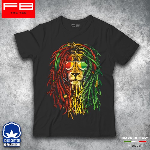 Shirt leone lion rasta - t-shirt,