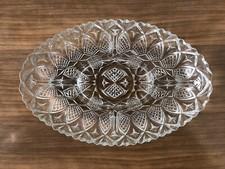 Vassoio Vintage Per Aperitivo In Vetro Intagliato Piatto Da Buffet Anni 50