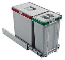 Elletipi Pattumiera Estraibile Mobile Cucina 2 Cont. 18+8 Lt - PF01 34A1 Ecofil