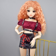 Set completo parrucca riccia scarpe vestiti bambola moda altezza 60 cm rimovibile 1/3 bambola BJD