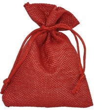 10 pz sacchetto juta rosso