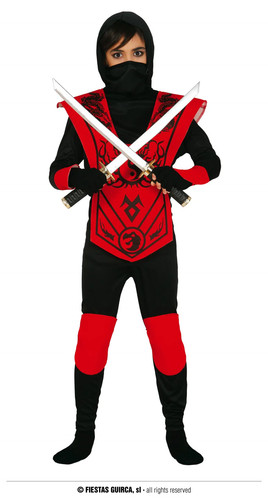 Costume ninja rosso anni - costume, 7-9