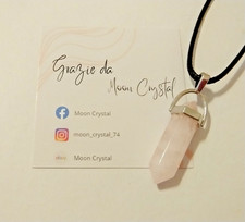 Collana Ciondolo Pietra Quarzo Rosa a Punta Laser Cristalloterapia Chakra Amore