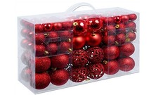 Set 100 palline rosso di Natale decorazione albero addobbo diametro 3 4 6 cm