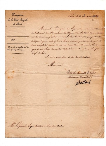 Signed 1824 letter nicolas - letter, by