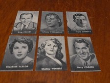 54 (Star del Cinema americano) Lotto 6 figurine attori americani  - anni 50 