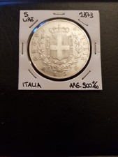 Moneta argento 5 lire 1873